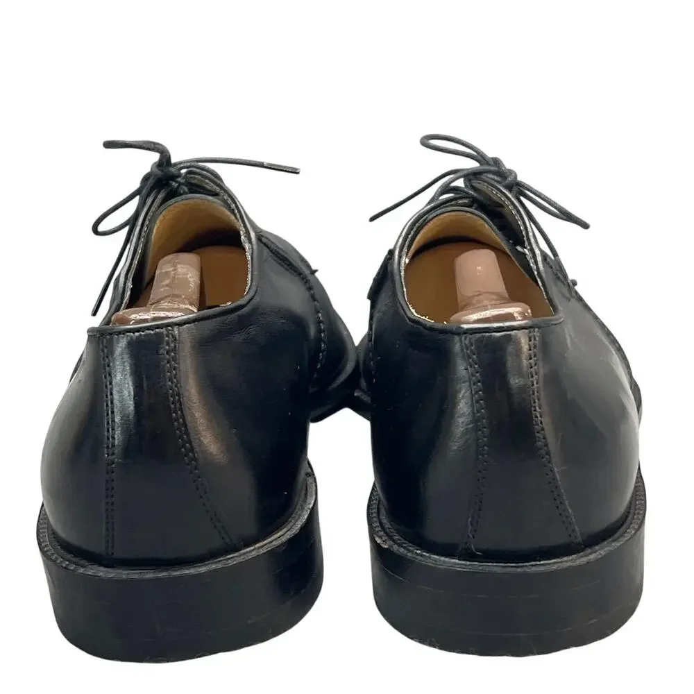 Pronto Uomo Italy Vintage Black All Leather Split-Toe Oxford Dress Shoe Men 10.5